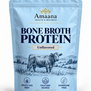 Amaana Bone Broth Protein Unflavored, 1 lb (454 g), light blue pouch